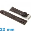 Bracelet pour montre Rembourré cuir véritable 22 mm Crocodile