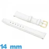 Bracelet pour montre Rembourré 14 mm Blanc Cuir véritable de veau