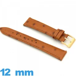 Bracelet pour montre Rembourré Vrai cuir 12 mm