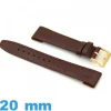 Bracelet pour montre Rembourré 20 mm marron Cuir véritable de veau italien cousu
