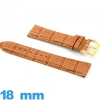 Bracelet pour montre Rembourré 18mm marron clair cuir Crocodile