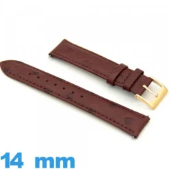Bracelet pour montre Rouge Bordeaux Vrai cuir   14 mm