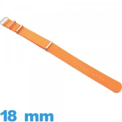 Bracelet pour montre tissu N.A.T.O Orange 18 mm