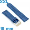 Bracelet pour montre XXL bleu Cuir véritable de veau de luxe 18mm