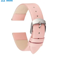 Bracelet Rose 22 mm Cuir véritable pour montre