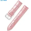 Bracelet Rose 20 mm Cuir véritable pour montre