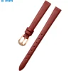 Bracelet Rouge 8 mm Cuir véritable montre