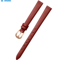 Bracelet Rouge 8 mm Cuir véritable montre