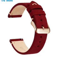 Bracelet Rouge 14 mm Cuir véritable montre