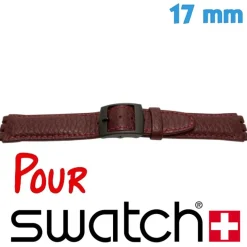 Bracelet Swatch 17 mm Cuir Brun montre