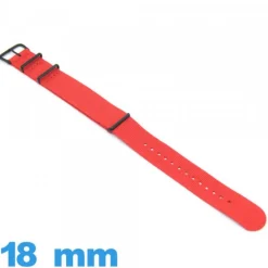 Bracelet Textile 18mm N.A.T.O Rouge pour montre