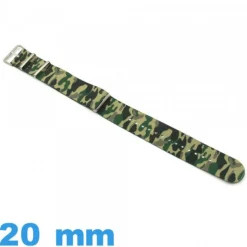 Bracelet tissu Camo militaire 20mm N.A.T.O Vert de montre