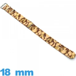 Bracelet tissu Marron Esprit Militaire de montre 18 mm N.A.T.O