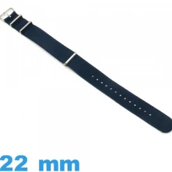 Bracelet tissu 22 mm N.A.T.O Bleu de montre