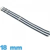 Bracelet tissu 18mm N.A.T.O Bleu foncé et Blanc  de montre
