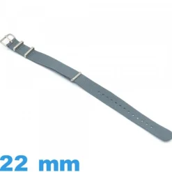 Bracelet tissu 22mm Nato Gris pour montre
