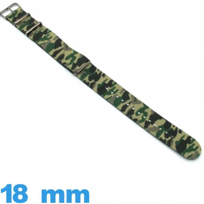 Bracelet tissu pour montre 18mm N.A.T.O Military