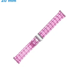 Bracelet Transparent et Rose 20 mm Plastique montre