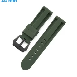 Bracelet Vert 24 mm Caoutchouc de montre Ardillon