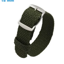Bracelet Vert 18 mm Nylon montre boucle Ardillon