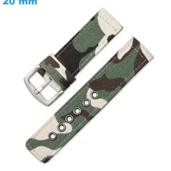 Bracelet Vert 20 mm Nylon montre boucle Ardillon