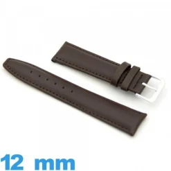 Bracelet Vrai cuir  de montre 12mm Rembourré
