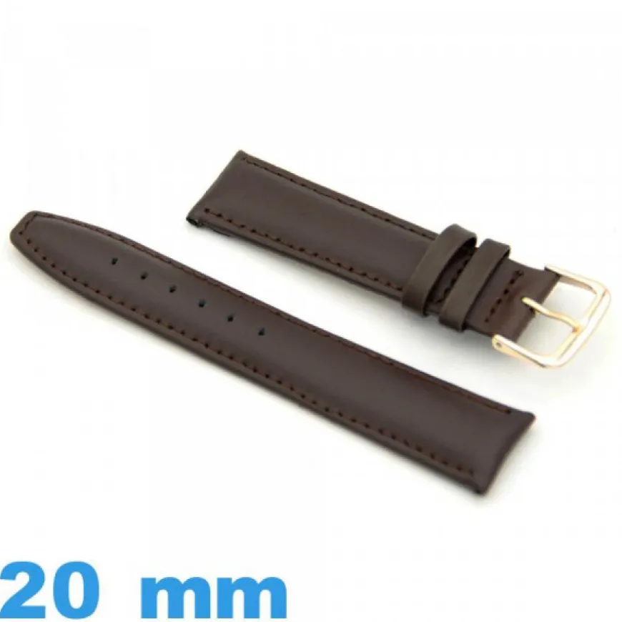 Bracelet Vrai cuir pour montre 20mm