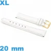 Bracelet XL Cuir véritable de veau lisse  blanc 20mm montre