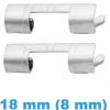 Cache Pompe pour Montre Droit Argenté 18 mm (8 mm) - Lot de 2