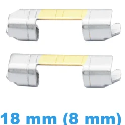 Cache Pompe pour Montre 18mm (8mm) Droit Argenté Doré