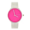 Cadran rose montre femme pas chère originale bracelet métal argenté