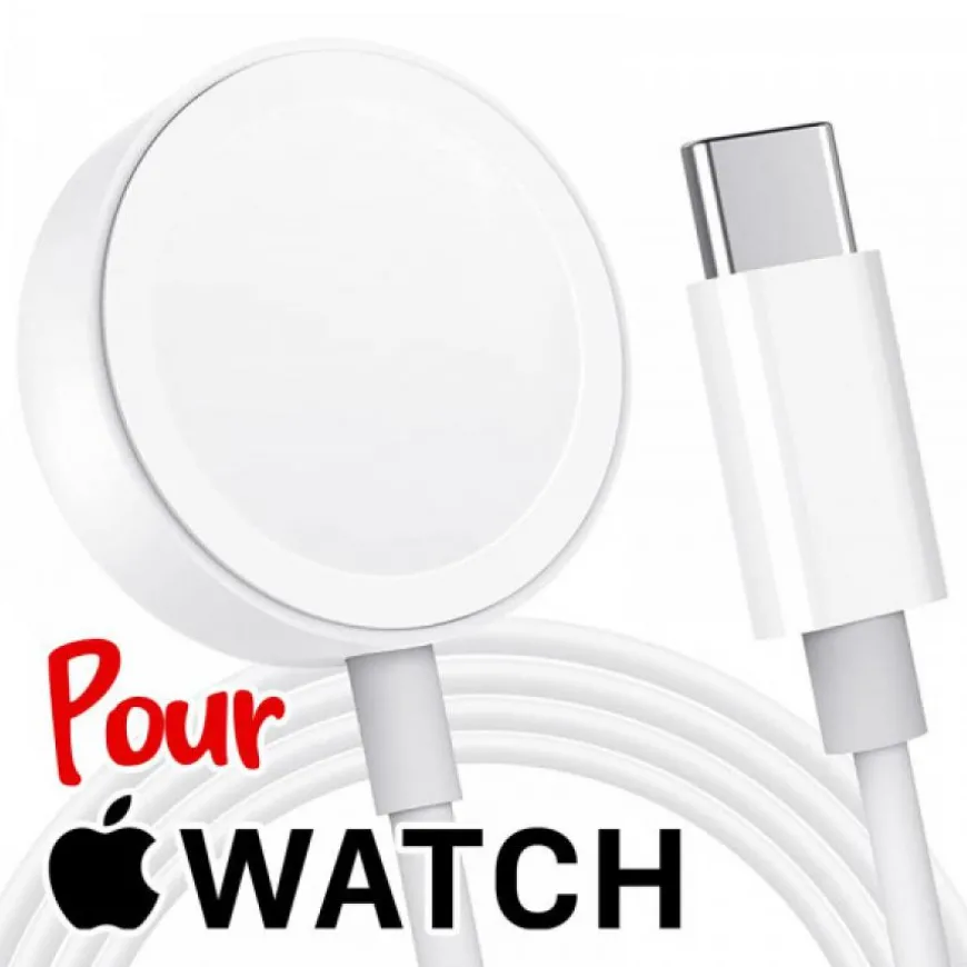 Câble USB-C pour smartwatch Apple (Watch 7 Watch 5, Watch 3, Watch 2, ...)
