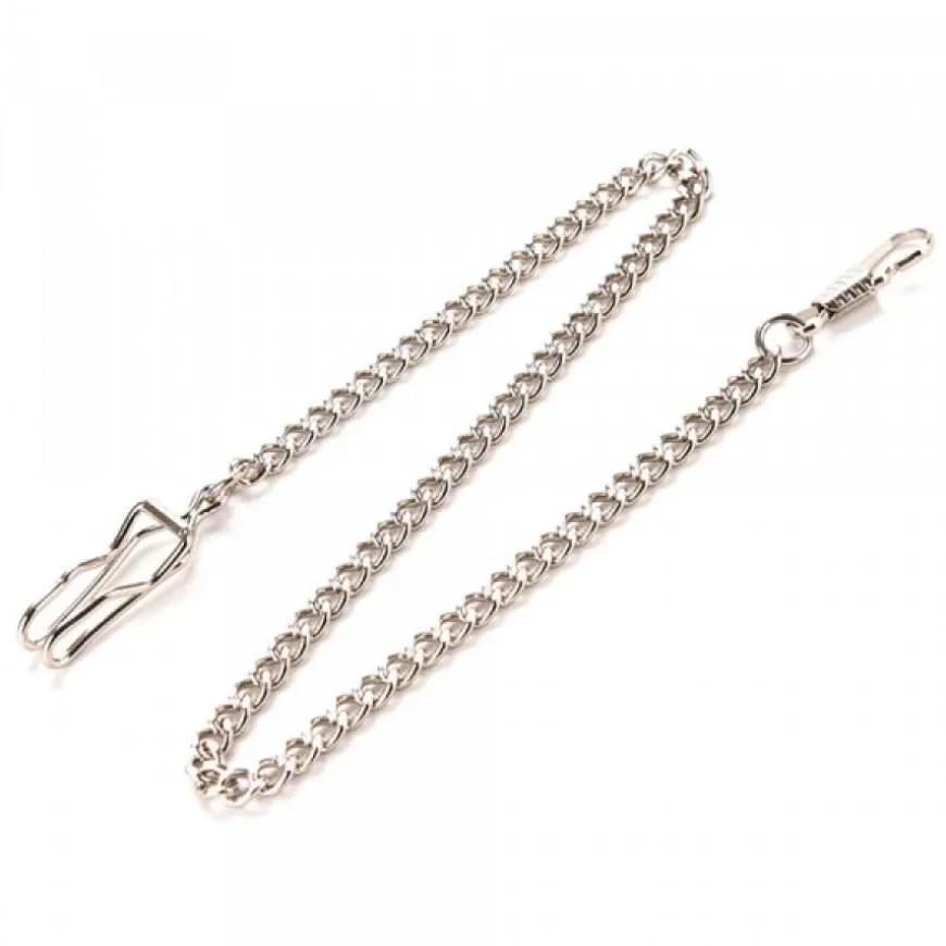 Chainette de montre à gousset 30 cm argenté pantalon