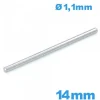 Clavette argentée 14 mm droite pour bracelet montre