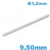 Clavette droite longue de 9,50 mm  bracelet montre platine