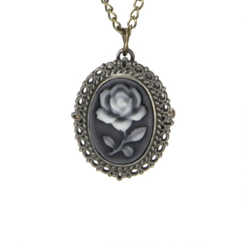 Collier montre femme rose vintage