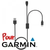 Cordon USB  pour smartwatch Garmin (Vivoactive 3 Quatix 5, D2 Charlie, Fenix 5x/5x Plus, ...)