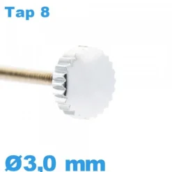 Couronne de montre - argenté / 3,0mm TAP 8