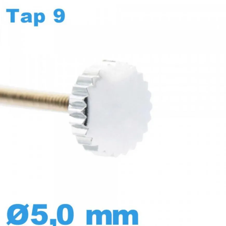 Couronne de montre - argenté / 5,0mm TAP 9