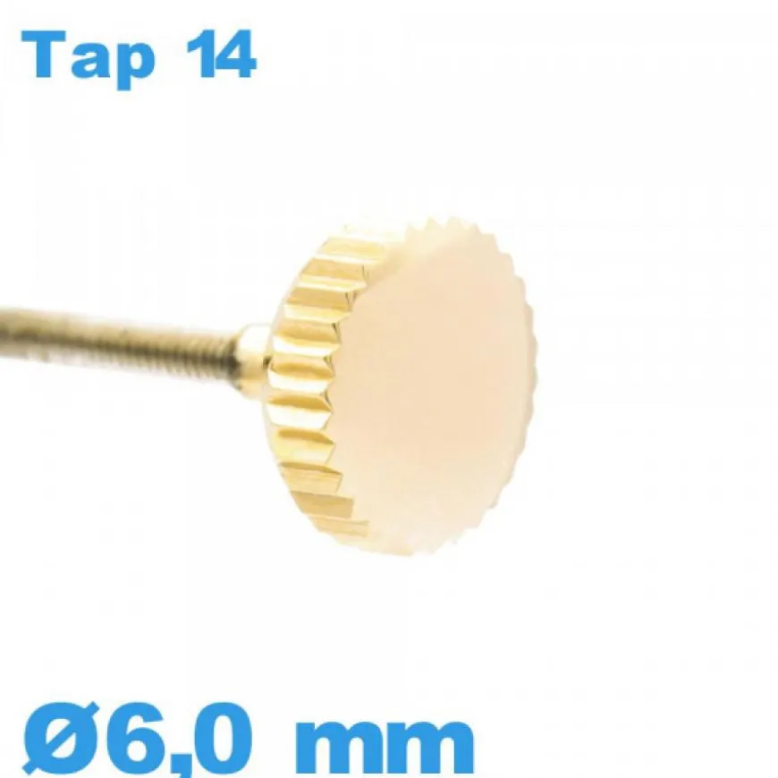Couronne de montre TAP 14 / 6,0mm - Doré
