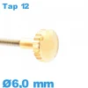 Couronne de montre tube long TAP 12 - Doré / 6,0 mm