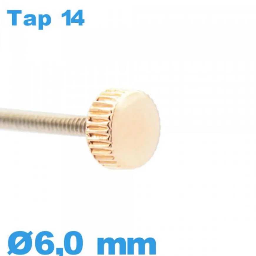 Couronne de montre tube long TAP 14 - Cuivre / 6,0 mm