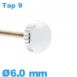 Couronne de Remontoir de Montre - argenté / 6,0 mm TAP 9