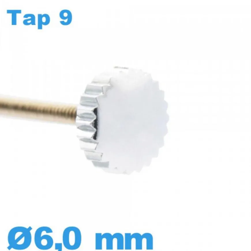Couronne de Remontoir de Montre - argenté / 6,0 mm TAP 9