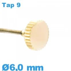 Couronne de Remontoir de Montre TAP 9 / 6,0 mm - Doré