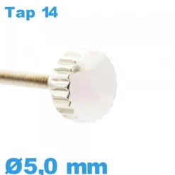 Couronne de Remontoir Montre tube long TAP 14 - argenté / 5,0 mm