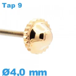 Couronne de Remontoir Montre tube long TAP 9 - or rose / 4,0 mm