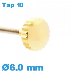 Couronne de Remontoir Montre TAP 10 - Doré / 6,0 mm