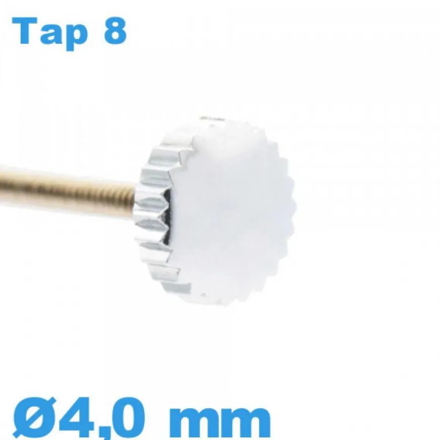 Couronne Montre / 4,0 mm - argenté TAP 8