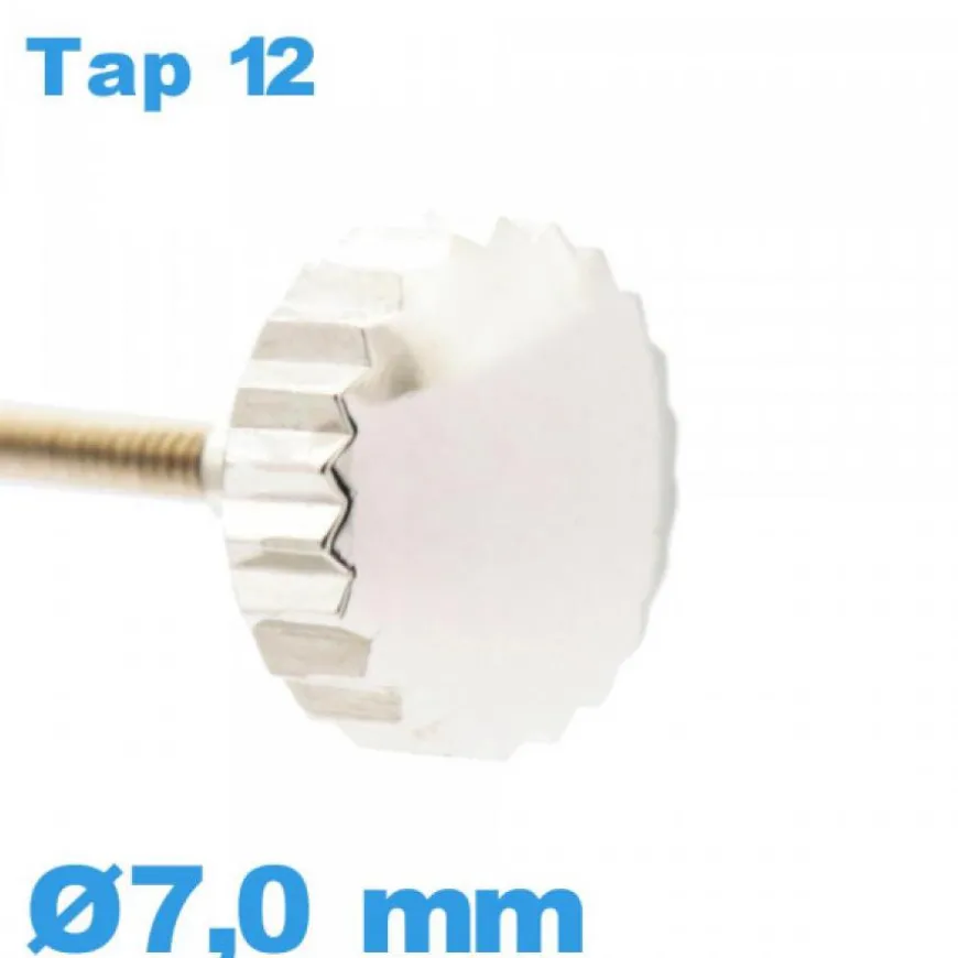 Couronne Remontoir Montre - argenté / 7,0mm TAP 12 tube long